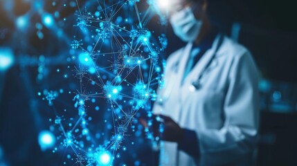 Medical technology , telemedicine, virtual hospital, healthcare and medicine background