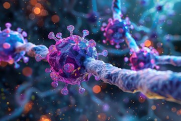 Microscopic View of Virus Cells