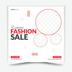 Creative modern fashion design social media post template