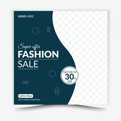 Creative modern fashion design social media post template
