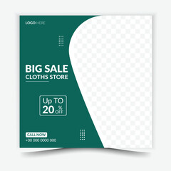 Creative modern fashion design social media post template