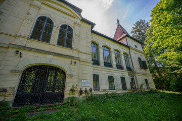 Old historic haunted orphanage in an abandoned palace in Hungary