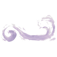 スピード感のあるダイナミックな筆跡の波の水彩テクスチャー素材　ベクター