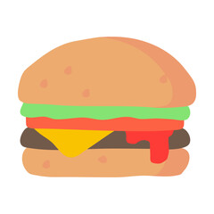 Burger Line Style Icon  vector design and illustration template
