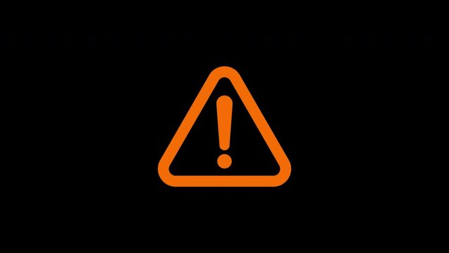 warning sign animated footage template, warning sign logo icon animated footage element