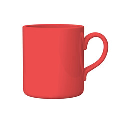 Red coffee or tea mug. Png clipart isolated on transparent background