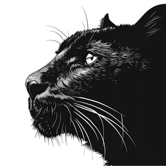 Obraz premium A black and white drawing of a black panther