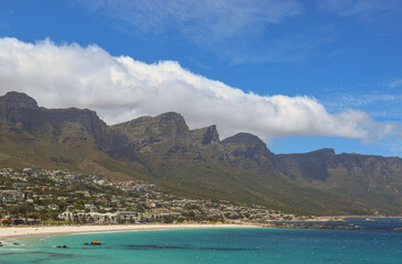Table Mountain with Beach in Cape Town, South Africa