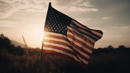 United States of America Flag Independence Day, AI-generated