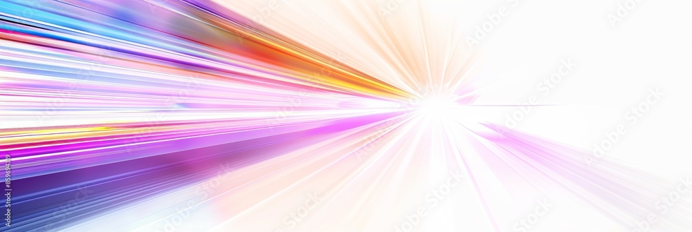 Poster beam of light transforming through the visible spectrum into ethereal colors