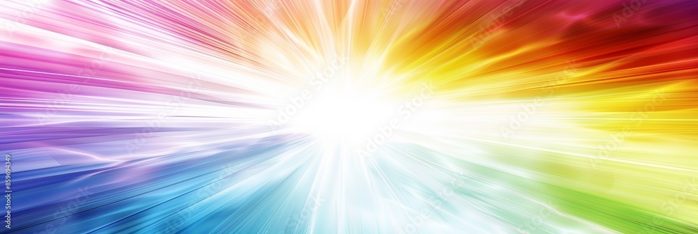 Poster ethereal light beam transforming through the visible spectrum