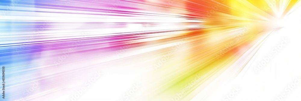 Poster ethereal light beam transforming through visible spectrum colors