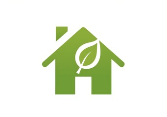 Fototapeta premium Green House with Dollar Sign Logo, Simple Design on White Background