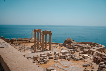 ruins of the Lindos town of island