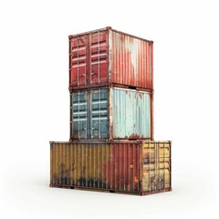 Fototapeta premium Stacked Colorful Shipping Containers. Generative ai.