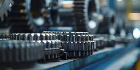 Close-up of mechanical gears in motion.


