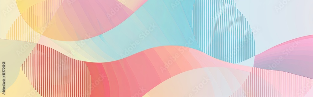 Aufkleber Minimalist geometric pattern with a gradient pastel color scheme and smooth lines