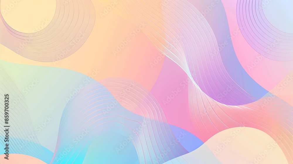 Poster minimalist gradient pastel color scheme smooth lines and geometric shapes modern clean design