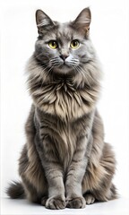 Obraz premium Cute Nebelung cat isolated on a white background 