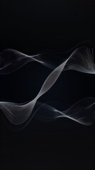 Dark minimalist wallpaper with a thin, white, wavy line across the center. ,Dark Color light ,vectorline design , illustration , Mobile Wallpaper