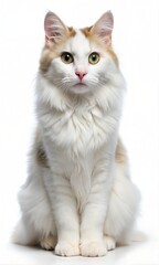 Obraz premium Cute Turkish Van Cat isolated on a white background 