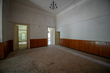 Old historic haunted orphanage in an abandoned palace in Hungary
