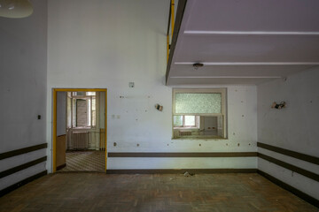 Old historic haunted orphanage in an abandoned palace in Hungary