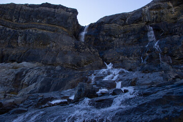 Glacier Bow waterfall in autumn.