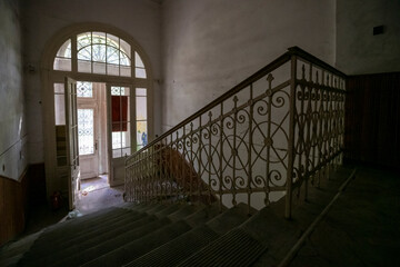 Old historic haunted orphanage in an abandoned palace in Hungary