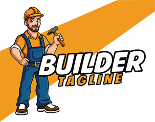 Builder Mascot Illustration For your Service or Business