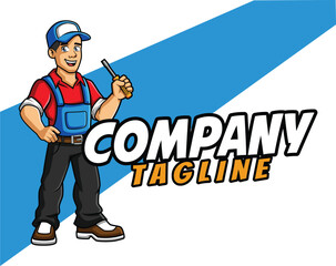 Electrician Mascot Illustration for your Service or Business