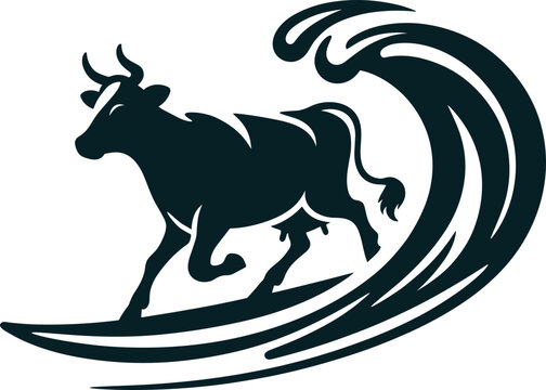 recommend clip art: Surfing Cow