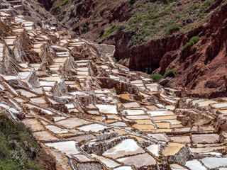 Salt flats found in Andes Mountains in Peru.