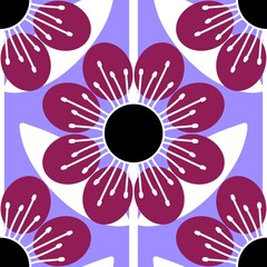 Simple floral seamless pattern with flowers for fabrics and cards and linens