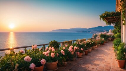 Naklejka premium Modern summer garden