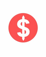 Fototapeta premium A simple icon of an arrow pointing down with the dollar sign inside