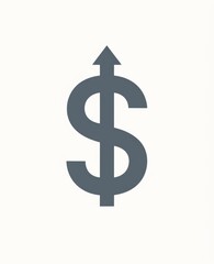 Obraz premium A simple icon of an arrow pointing down with the dollar sign inside