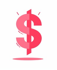 Obraz premium A simple icon of an arrow pointing down with the dollar sign inside