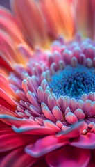 A razor-sharp close-up of a vibrant Gerbera flower, highlighting its intricate details and vivid