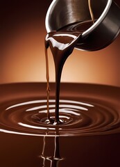 melted chocolate dripping food