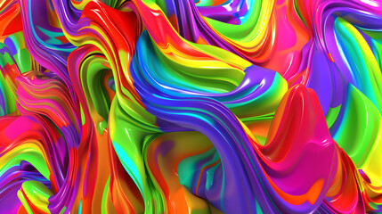 Kunstvoller 3D Hintergrund mit bunten Farben, Abstrakter 3D Hintergrund mit verschiedenen Formen, Moderne Kunst, viele bunte Farben 