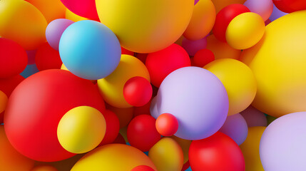 Kunstvoller 3D Hintergrund mit bunten Farben, Abstrakter 3D Hintergrund mit verschiedenen Formen, Moderne Kunst, viele bunte Farben 