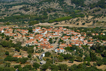 The medieval village of Monsanto is popular travel destination, known for its traditional houses build into the granite rocks of mountainous landscape in Portugal.