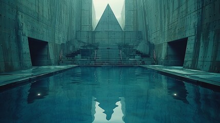 Concrete Pool With Triangular Structure