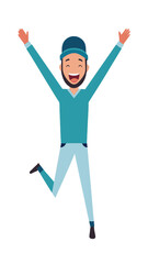 Happy Man Jumping in the Air