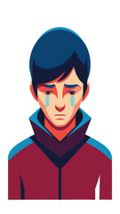 Weepy Man in Red Jacket
