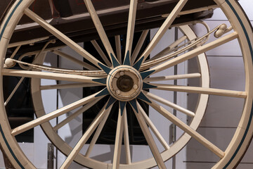 Close up of a cart wheel