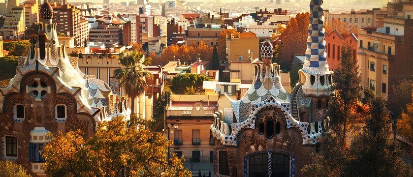 High-definition image capturing the architectural wonders of Barcelona, Spain, showcasing the