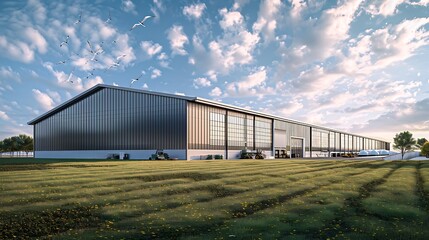 Obraz premium large-scale agricultural facility with durable fiber cement siding, designed to provide optimal conditions for year-round farming