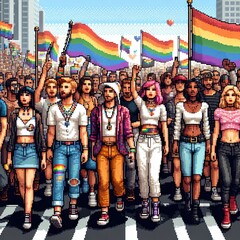 Naklejka premium 8-Bit Pride Celebration